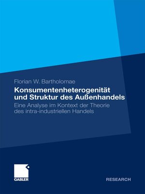cover image of Konsumentenheterogenität und Struktur des Außenhandels